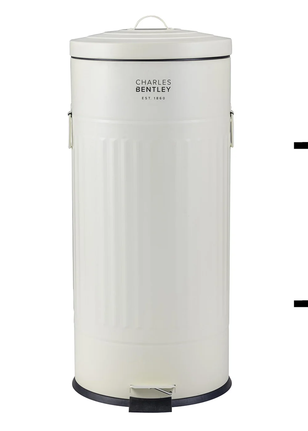 Charles Bentley Cream Round Retro Kitchen Pedal Bin - One Size Image 1