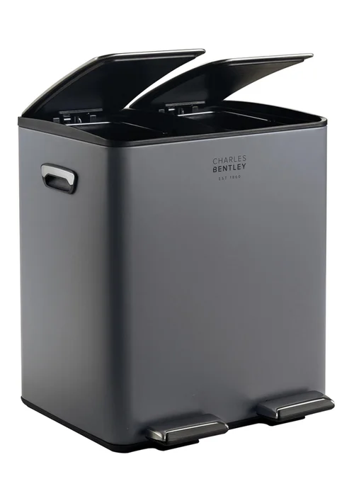 Charles Bentley Double Compartment Grey Kitchen Bin - One Size Image 1