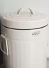 Charles Bentley Cream Retro Mini Pedal Bin - One Size Image 5