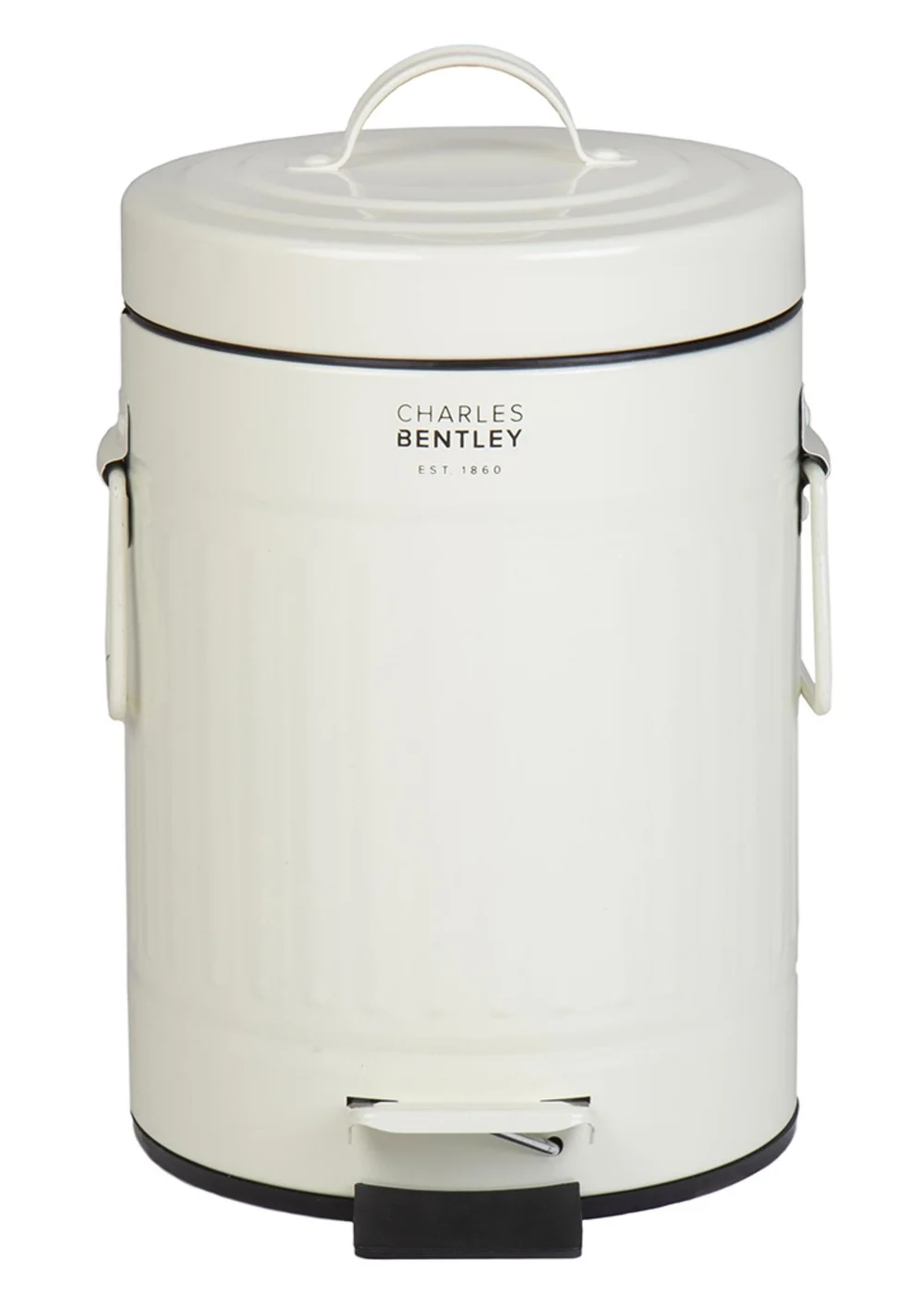 Charles Bentley Cream Retro Mini Pedal Bin - One Size Image 1