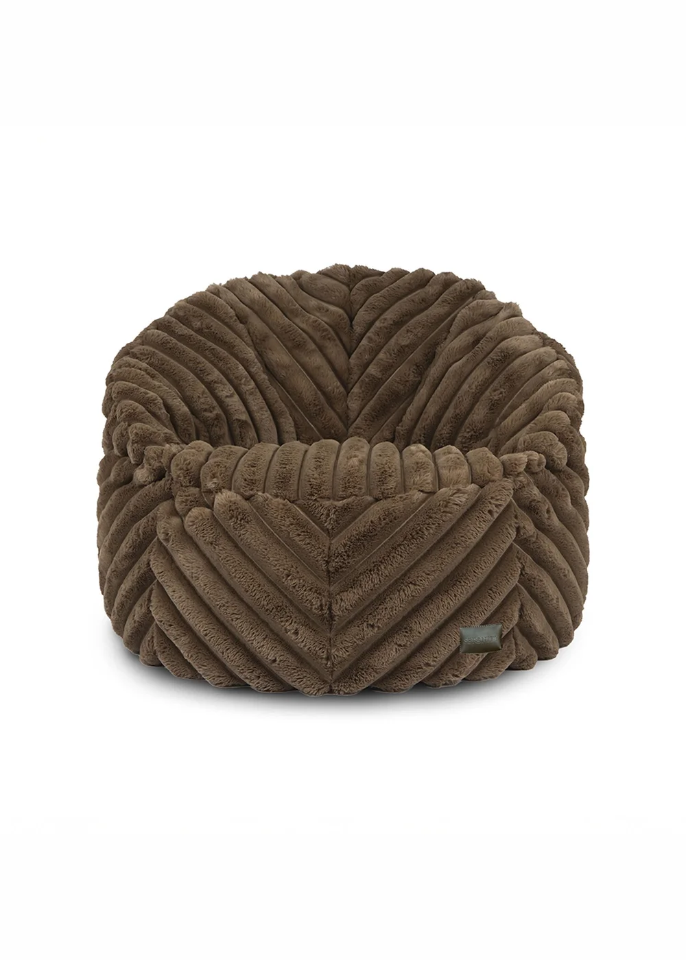 rucomfy Ribbed Faux Fur Zen Chair Chocolate Beanbag - One Size Image 3
