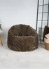 rucomfy Ribbed Faux Fur Zen Chair Chocolate Beanbag - One Size Image 1
