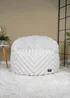 rucomfy Ribbed Faux Fur Zen Chair Ivory Beanbag - One Size Image 1
