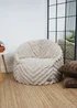 rucomfy Ribbed Faux Fur Zen Chair Cream Beanbag - One Size Image 2