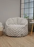 rucomfy Ribbed Faux Fur Zen Chair Cream Beanbag - One Size Image 1