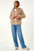 Roman Taupe Soft Sherpa Fleece Jacket - S Image 2