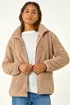 Roman Taupe Soft Sherpa Fleece Jacket - S Image 4
