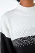 Roman Black Colourblock Embellished Longline Jumper - Size 18 Image 2