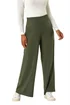 Roman Khaki Petite Wide Leg Stretch Trouser - 12 Image 1