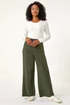 Roman Khaki Petite Wide Leg Stretch Trouser - 12 Image 3