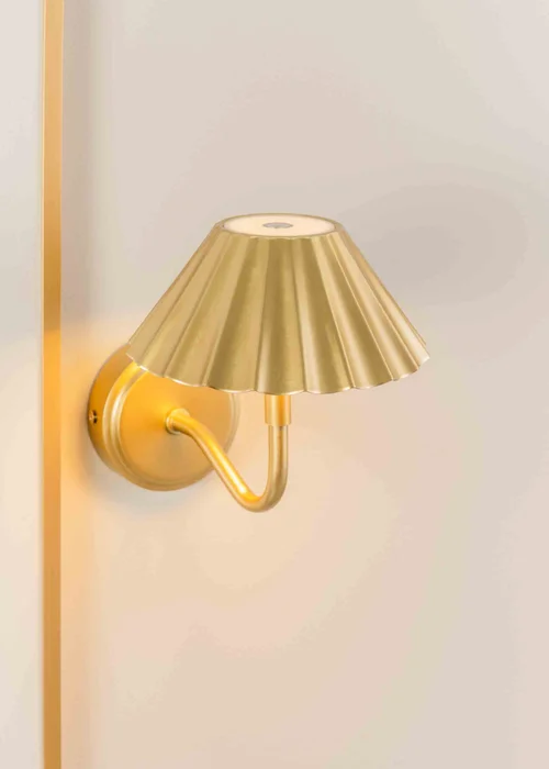ValueLights Dimmable Gold Wall Light with Gold Shade Integrated LED - One Size Image 1