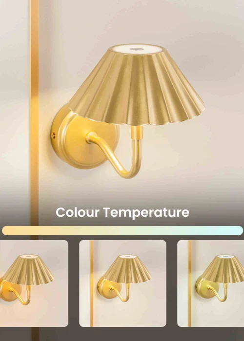 ValueLights Dimmable Gold Wall Light with Gold Shade Integrated LED - One Size Image 4