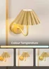 ValueLights Dimmable Gold Wall Light with Gold Shade Integrated LED - One Size Image 4