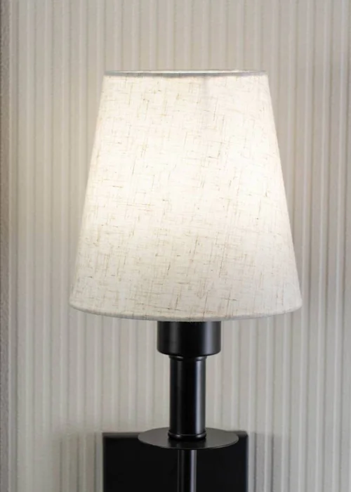 ValueLights Dimmable Black Wall Light with Cream Shade Integrated LED - One Size Image 3