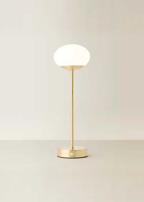 ValueLights Dimmable Gold Table Lamp with Globe Shade Integrated LED - One Size Image 3