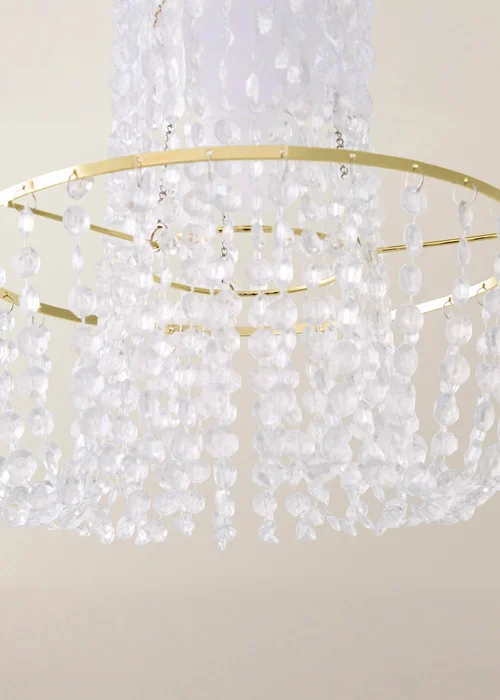 ValueLights Tegan Polished Gold Tiered Ceiling Pendant Droplets Shade (28cm x 28cm x 28cm) - One Size Image 4