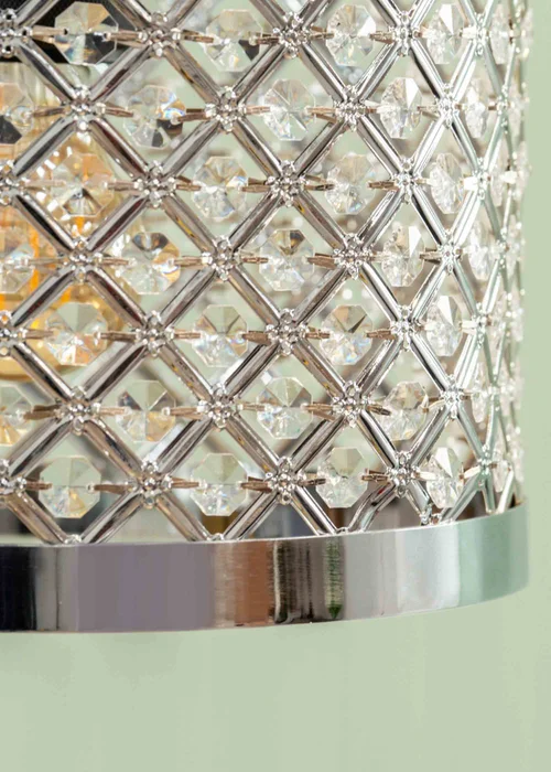 ValueLights Hadley Polished Silver Drum Ceiling Pendant Shade (16.5cm x 24cm x 24cm) - One Size Image 3