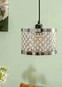 ValueLights Hadley Polished Silver Drum Ceiling Pendant Shade (16.5cm x 24cm x 24cm) - One Size Image 2