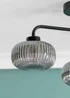 ValueLights Amaia Matte Black Semi-Flush Light with Clear Globe Shade - One Size Image 3