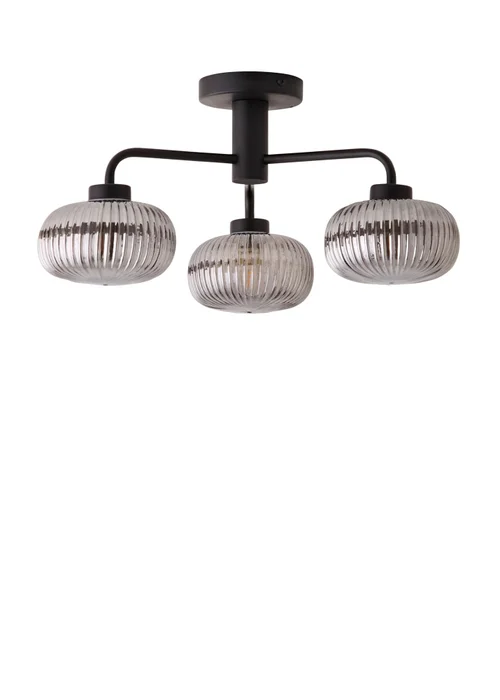 ValueLights Amaia Matte Black Semi-Flush Light with Clear Globe Shade - One Size Image 2