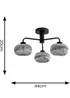 ValueLights Amaia Matte Black Semi-Flush Light with Clear Globe Shade - One Size Image 4