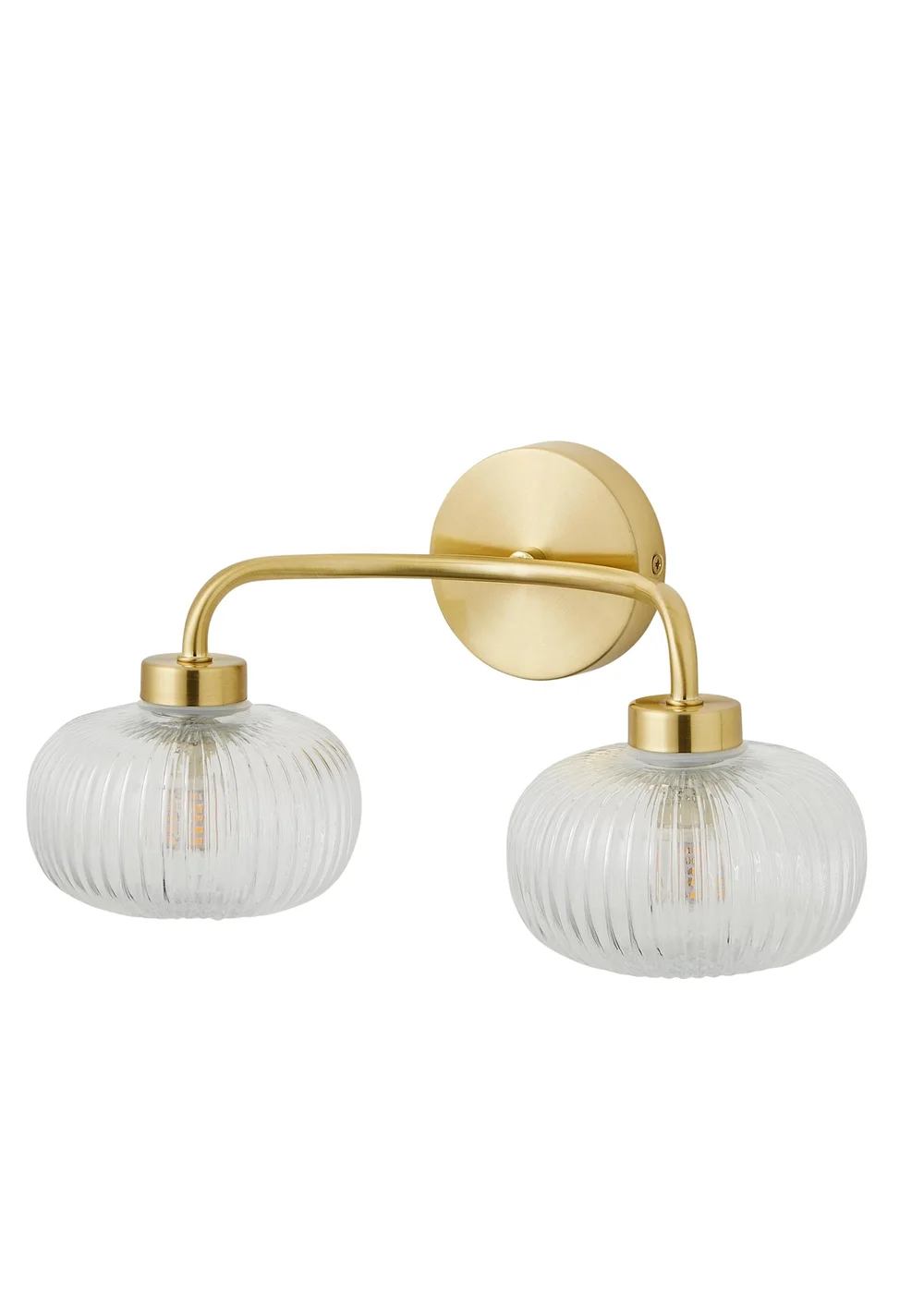 ValueLights Amaia Gold Wall Light with Clear Globe Shade - One Size Image 2