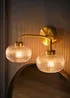 ValueLights Amaia Gold Wall Light with Clear Globe Shade - One Size Image 3