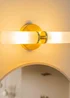 ValueLights Canya Matte Gold Wall Light with Clear Drum Shade - One Size Image 4