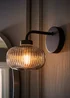 ValueLights Amaia Matte Black Wall Light with Clear Globe Shade - One Size Image 3