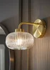 ValueLights Amaia Brushed Gold Wall Light with Clear Globe Shade - One Size Image 1
