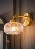 ValueLights Amaia Brushed Gold Wall Light with Clear Globe Shade - One Size Image 3