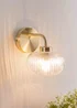 ValueLights Amaia Brushed Gold Wall Light with Clear Globe Shade - One Size Image 2