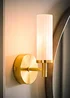 ValueLights Canya Matte Gold Wall Light with Clear Drum Shade - One Size Image 3