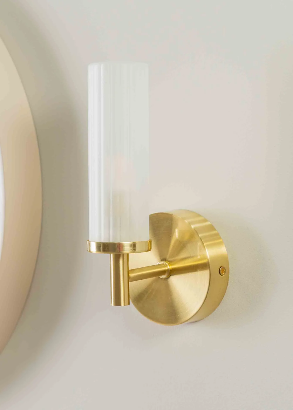 ValueLights Canya Matte Gold Wall Light with Clear Drum Shade - One Size Image 2