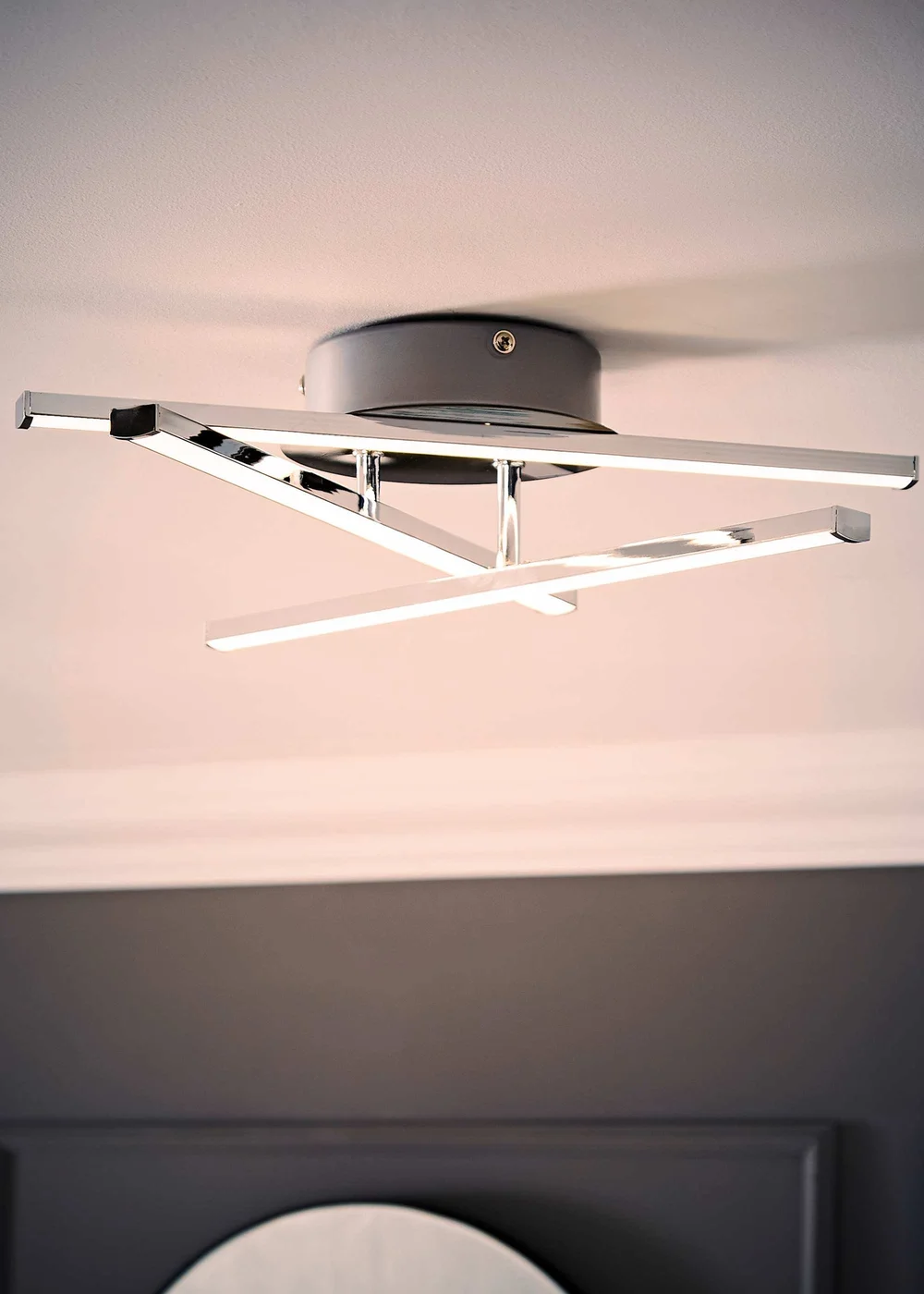 ValueLights Infinity Polished Silver Flush Light Integrated LED (10.5cm x 34cm x 37cm) - One Size Image 3