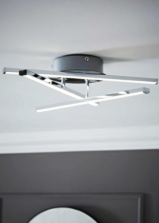 ValueLights Infinity Polished Silver Flush Light Integrated LED (10.5cm x 34cm x 37cm)