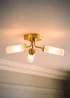 ValueLights Canya Matte Gold Semi-Flush Light with Clear Drum Shade - One Size Image 3