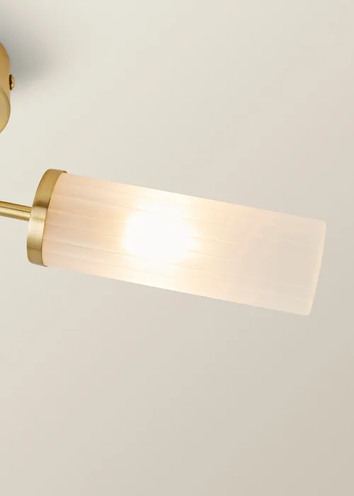 ValueLights Canya Matte Gold Semi-Flush Light with Clear Drum Shade - One Size Image 4