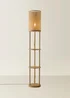 ValueLights Elsa Oak Effect Natural Floor Lamp with Natural Drum Shade - One Size Image 5