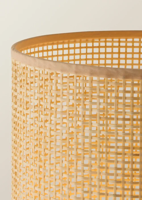 ValueLights Elsa Oak Effect Natural Floor Lamp with Natural Drum Shade - One Size Image 4