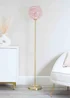 ValueLights Frenchie Gold Floor Lamp with Pink Globe Shade (150cm x 25cm x 25cm) - One Size Image 2