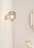 ValueLights Amelie Gold Wall Light with Grey Rectangular Shade - One Size Image 3