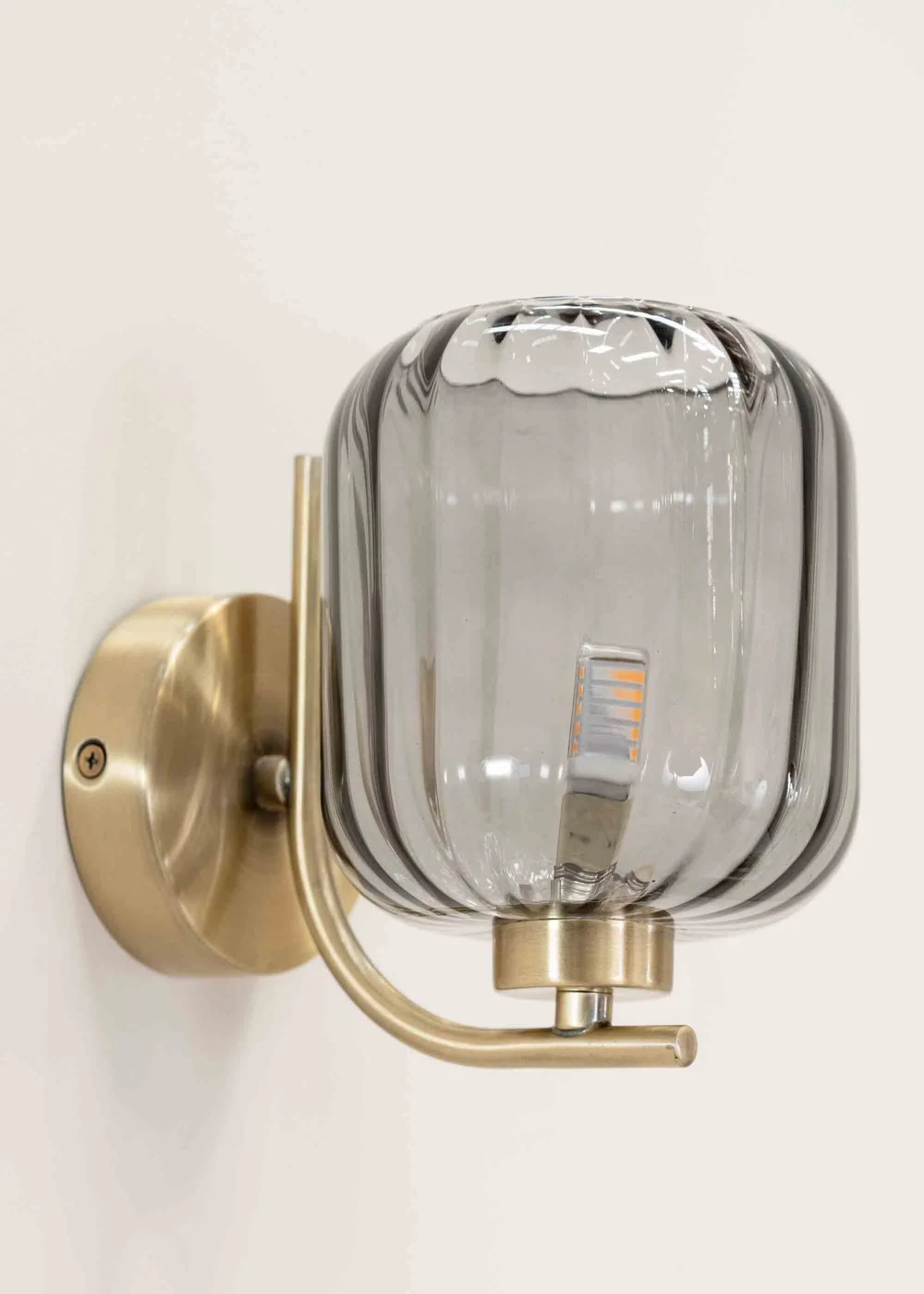 ValueLights Amelie Gold Wall Light with Grey Rectangular Shade - One Size Image 2