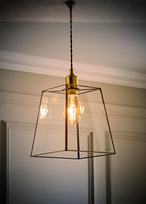 ValueLights Susie Glass Antique Brass Easy Fit Ceiling Lampshade - One Size Image 3