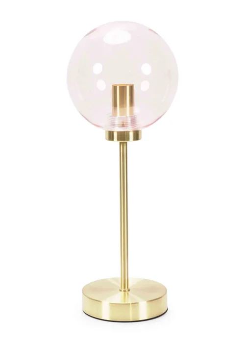 ValueLights Frenchie Gold Table Lamp with Pink Globe Shade (41cm x 15cm x 15cm) - One Size Image 3