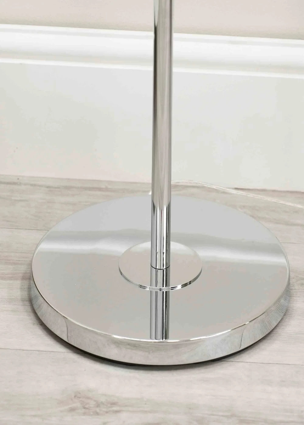 ValueLights Kelsks Chrome Floor Lamp with White Tiered Shade (150.5cm x 30cm x 30cm) - One Size Image 5