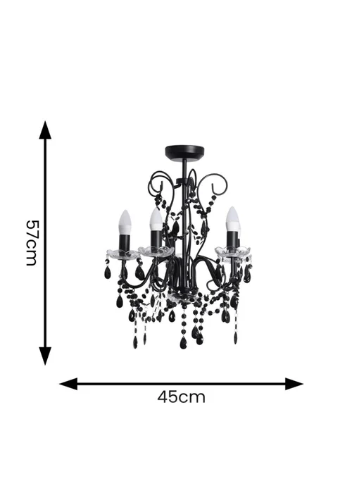 ValueLights Viscount Black Pendant Light (57cm x 45cm x 45cm) - One Size Image 4