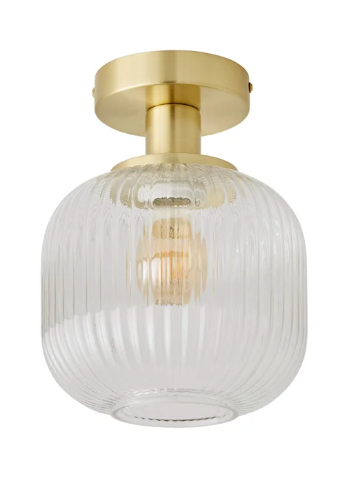 ValueLights Calpe Gold Wall Light with White Oval Shade - One Size Image 2