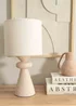 ValueLights Cady Cement Effect Natural Table Lamp with Small Drum Shade - One Size Image 2