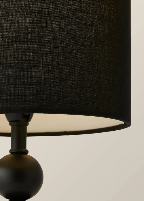 ValueLights Marissa Black Table Lamp with Black Drum Shade (36cm x 17cm x 17cm) - One Size Image 4